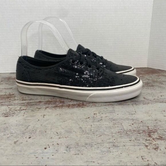 Vans Black Sequin Sneakers Shoes 7.5 - Picture 6 of 6